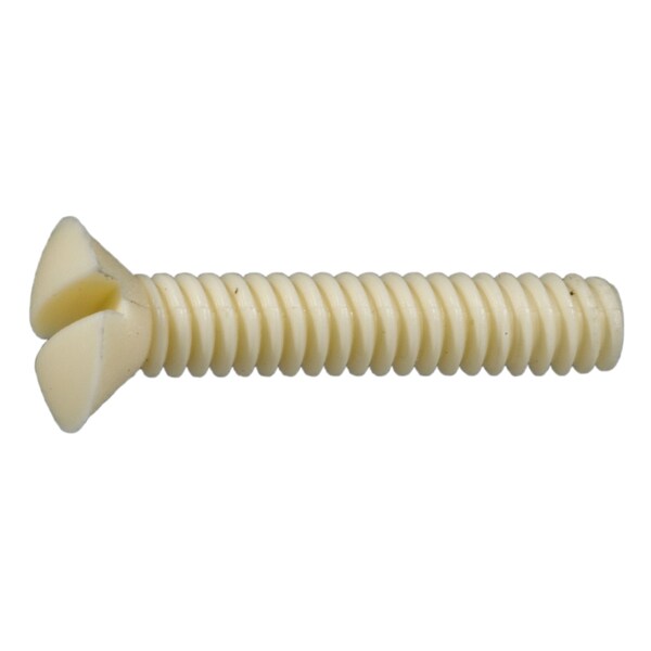 Midwest Fastener #6-32 x 3/4 in Slotted Oval Machine Screw, Zinc Ivory Nylon, 20 PK 33291 - main